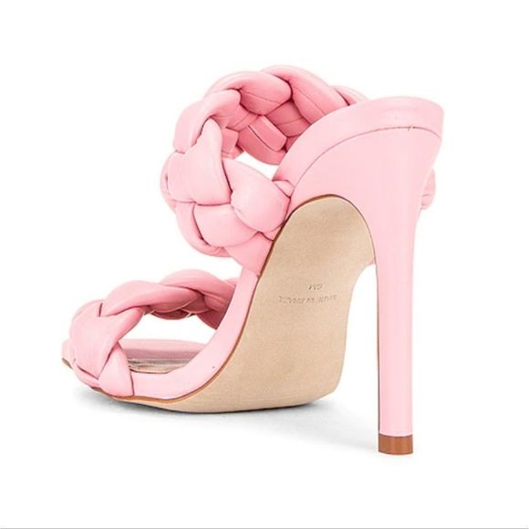 STEVE MADDEN KENLEY PINK BRAIDED SANDAL HEEL - Picture 4 of 6